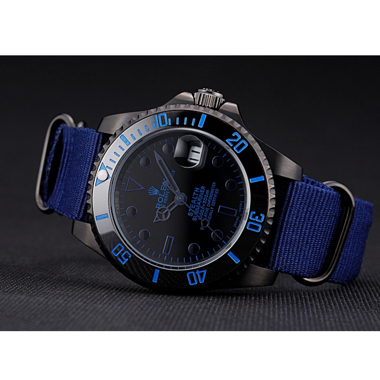Rolex copies cheap Strap 622008 Submariner Rolex Blue Nylon Stealth 0528